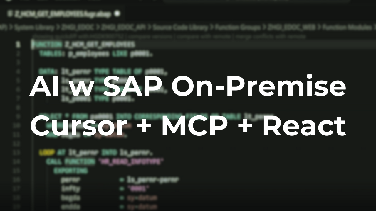 Zastosowanie Cursor’a i MCP do tworzenia aplikacji z AI w SAP ERP i S/4HANA On-Premise